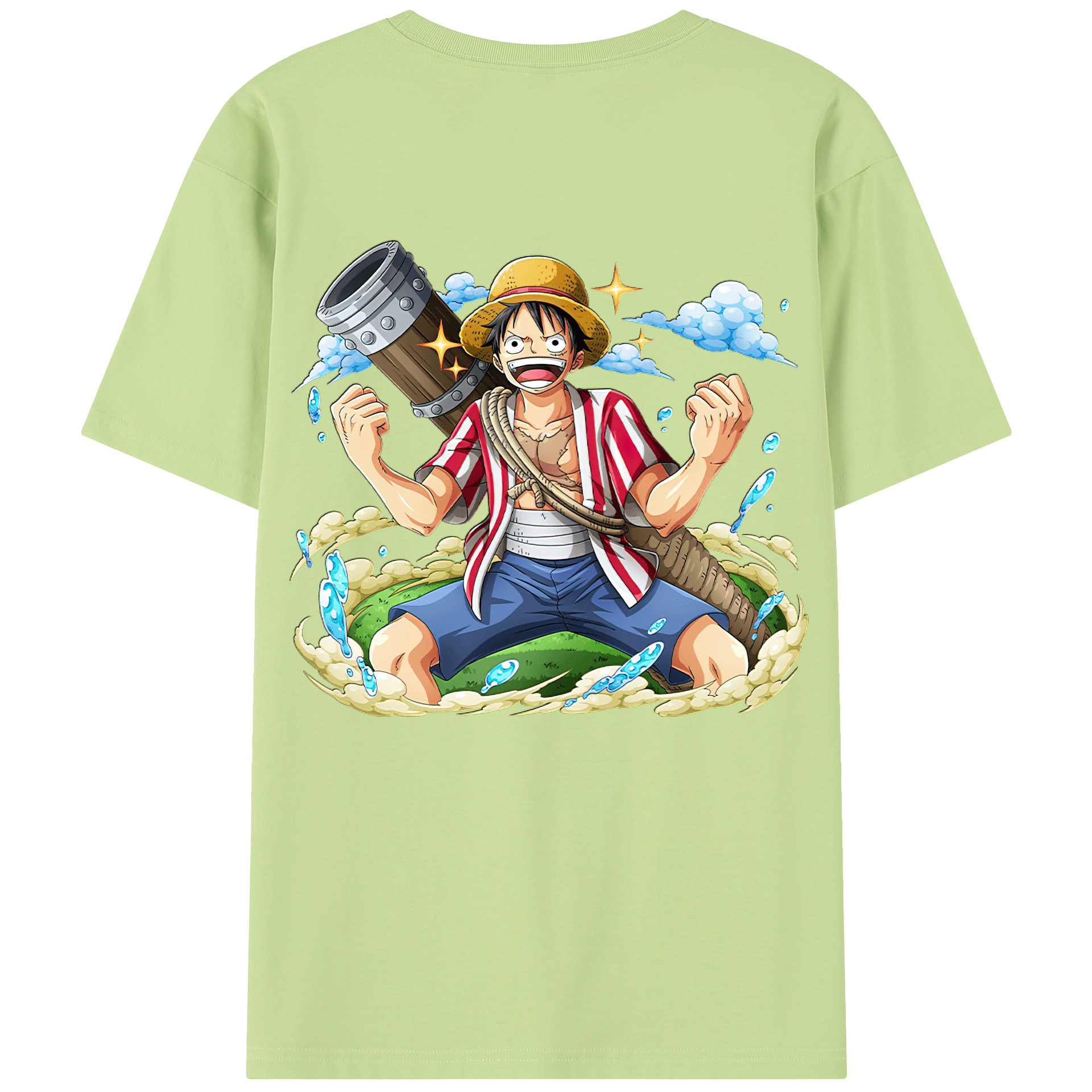 ワンピース モンキー・D・ルフィ ONE PIECE Monkey D. Luffy 綿100％半袖Tシャツ（背面プリント）